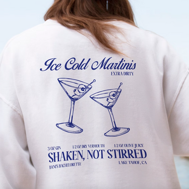 Bond Girl Ice Cold Martinis Bachelorette Crewneck Sweatshirt