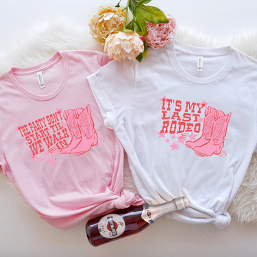 Last Rodeo Cowgirl Boots Bachelorette Party T-Shirt